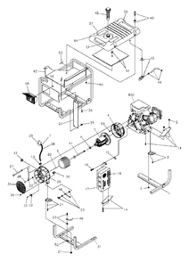 Main Unit Diagram and Parts List for BSP5500L 1774-0 Briggs and Stratton Generator